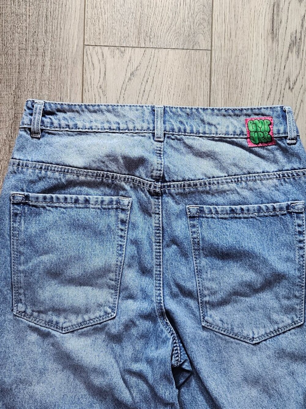 Empyre Wide Leg Baggy Skate Jeans Size 2 Light Wash Blue Denim Y2K Streetwear - Picture 4 of 10